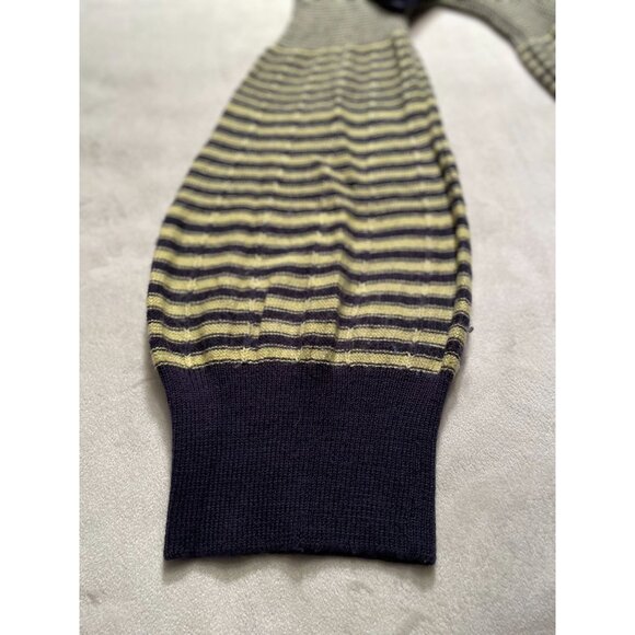 Free People Wool Striped Knit Sweater Dress Preppy Y2K Empire Ballon Sleeves - Picture 11 of 11